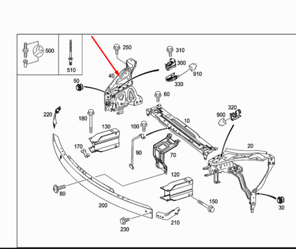 NEW MERCEDES BENZ E C207 RIGHT HEADLIGHT MOUNTING FRAME A2076202000 - Image 8