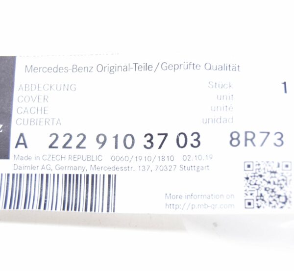 NEW MERCEDES-BENZ S W222 FRONT LEFT SEAT COVER TRIM A22291037038R73 ORIGINAL - Image 6