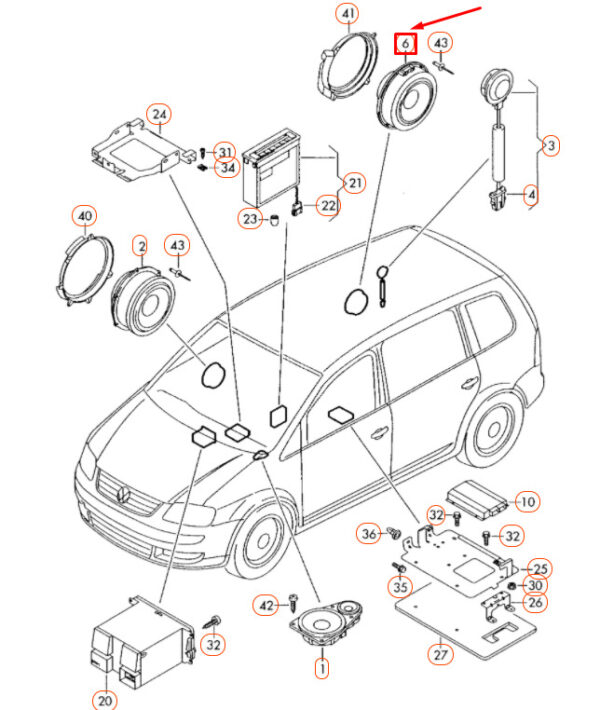 NEW VOLKSWAGEN TOURAN 1T DOOR BASS LOUDSPEAKER 1T0035453 - Image 8