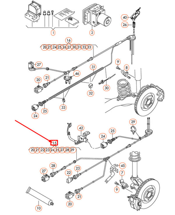 NEW AUDI Q3 8U FRONT RIGHT SPEED SENSOR WIRING HARNESS 5N0927903F - Image 8