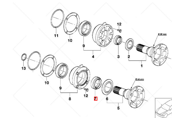 NEW BMW 3 E30 REAR AXLE SHAFT SEAL WITH SEAL RING 33107505602 ORIGINAL - Image 6