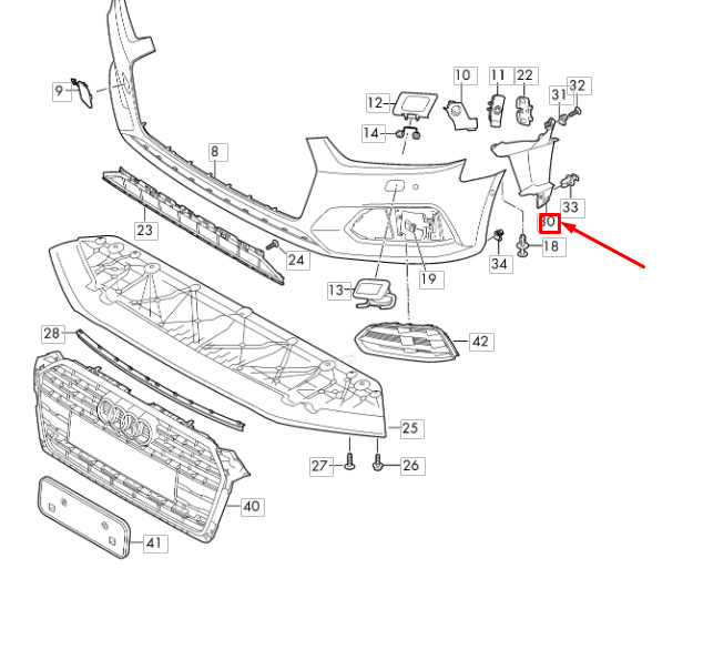 NEW AUDI A5 8W6 FRONT RIGHT AIR GUIDE DEFLECTOR 8W6121764 8 NEW AUDI A5 8W6 FRONT RIGHT AIR GUIDE DEFLECTOR 8W6121764 - Image 8
