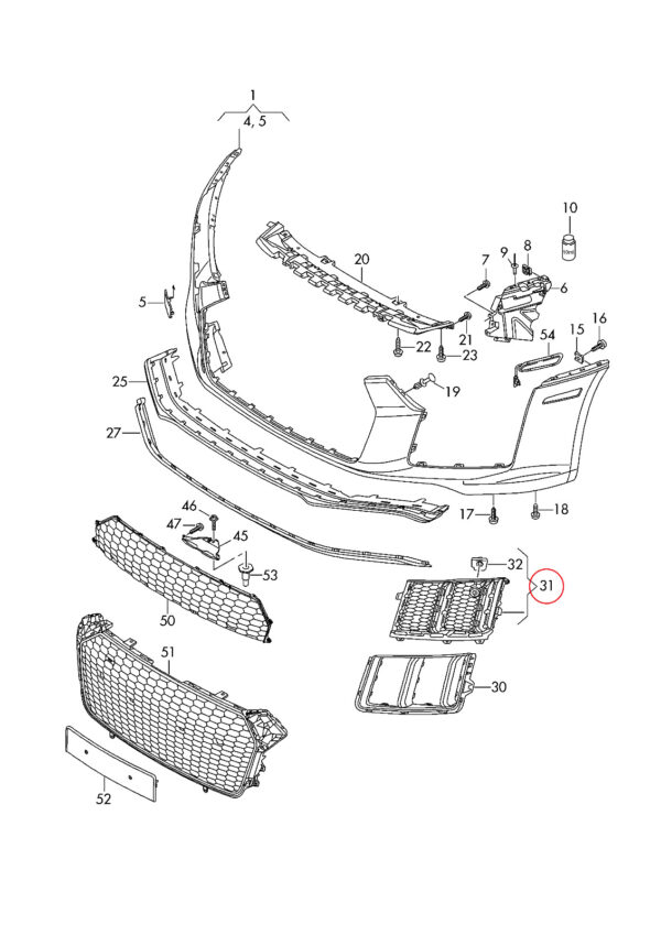 NEW AUDI R8 16-18 FRONT BUMPER O/S RIGHT AIR GUIDE GRILL 4S0807684A3FZ - Image 8