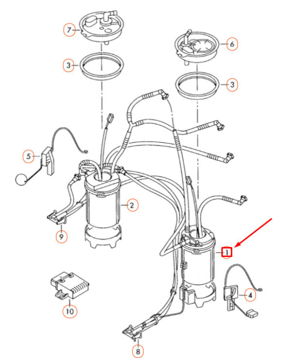 NEW VOLKSWAGEN TOUAREG 7L MK1 LEFT SIDE FUEL PUMP 7L6919087F ORIGINAL - Image 6