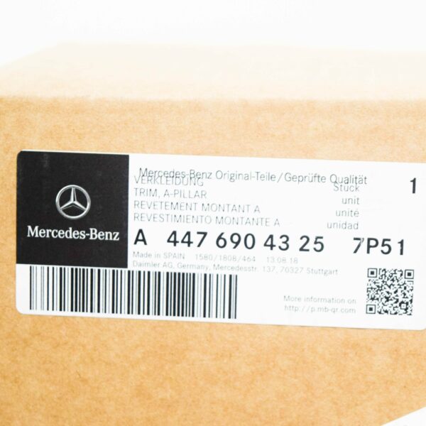 NEW MB VITO W447 FRONT RIGHT A-PILLAR COVER TRIM A44769043257P51 ORIGINAL - Image 6