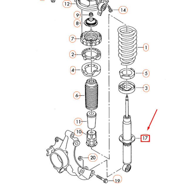 NEW VOLKSWAGEN TOUAREG 7L REAR GAS SHOCK ABSORBER 7L6513029P ORIGINAL - Image 6
