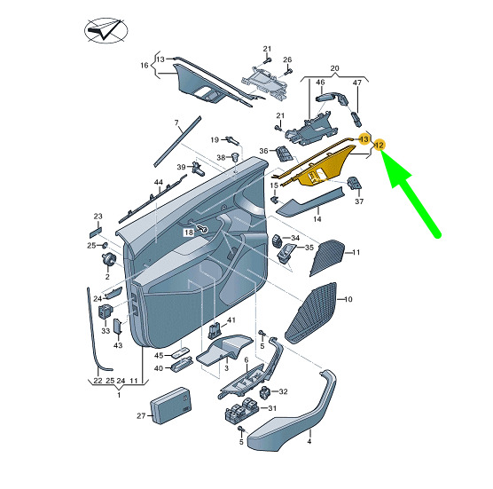 NEW AUDI A5 8W6 FRONT LEFT DOOR SWITCH TRIM LHD 8W6959517E6PS 8 NEW AUDI A5 8W6 FRONT LEFT DOOR SWITCH TRIM LHD 8W6959517E6PS - Image 8