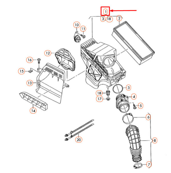 NEW AUDI A4 B8 AIR FILTER BOX 8R0133837S ORIGINAL - Image 6