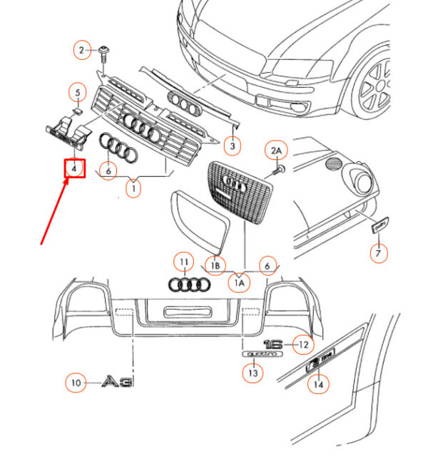 NEW AUDI A3 8P S3 RADIATOR EMBLEM INSCRIPTION 8P0853736AT94 - Image 8