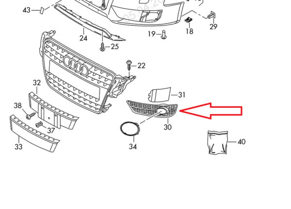 NEW AUDI A4 B8 LEFT FOG LIGHT GRILLE S-LINE 8K0807681C01C 8K0807681C 2010 - Image 8