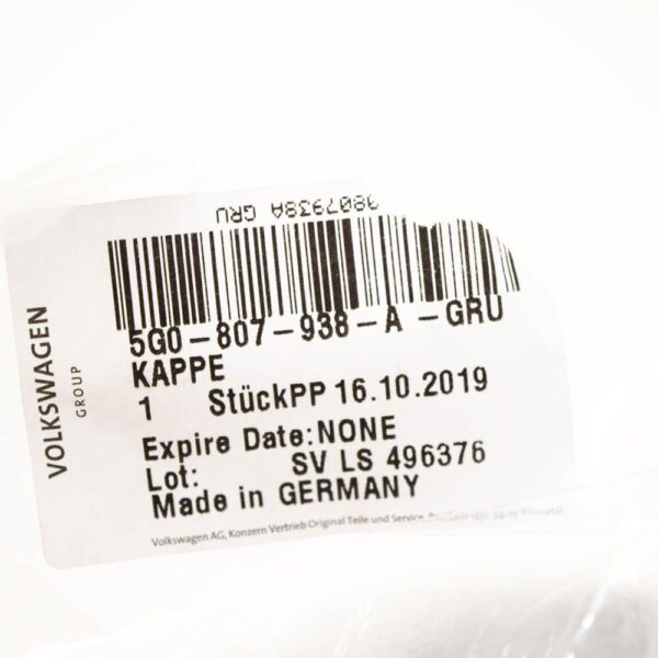 NEW VW GOLF MK7 FRONT RIGHT HEADLIGHT WASHER COVER CAP 5G0807938AGRU ORIGINAL - Image 6