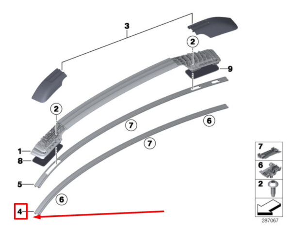 NEW BMW X6 E71, E72 LEFT ROOF STRIP TRIM 51137250401 7250401 ORIGINAL - Image 6