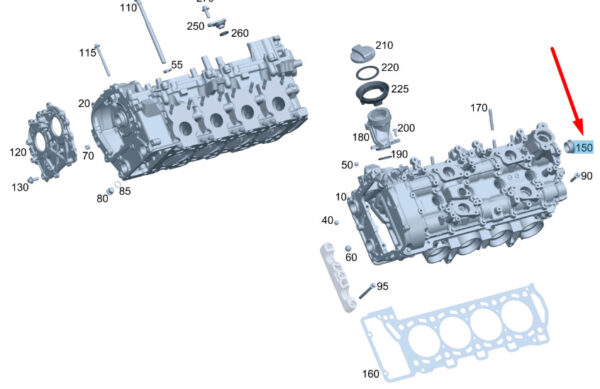 NEW MERCEDES-BENZ A W176 CYLINDER HEAD END COVER A2700150200 ORIGINAL - Image 6