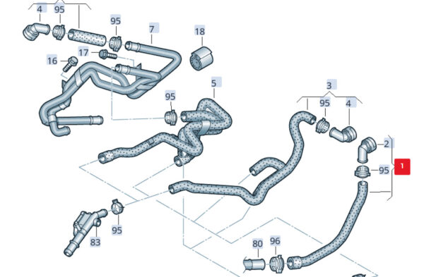 NEW VOLKSWAGEN PASSAT CC 357 COOLANT HOSE PIPE 3C0122073FB ORIGINAL - Image 7
