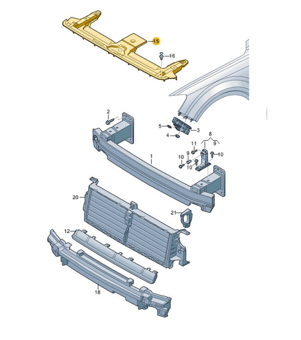 NEW AUDI Q7 4M RADIATOR SUPPORT ACCESS COVER FRONT UPPER 4M0807081A ORIGINAL - Image 7