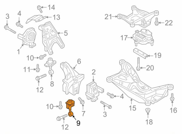 NEW AUDI Q7 4M LEFT ENGINE MOUNT PART 4M0199869AM - Image 9