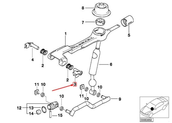 NEW BMW 3 E46 GEAR SHIFT LEFT BEARING PIN 25111221579 1221579 ORIGINAL - Image 7
