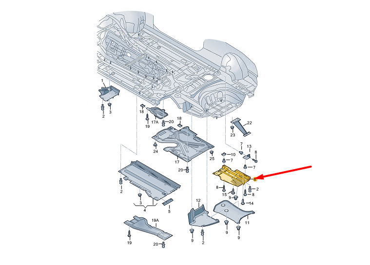 NEW AUDI A5 8T CABRIO REAR RIGHT UNDERBODY COVER 8T8825216B ORIGINAL 7 NEW AUDI A5 8T CABRIO REAR RIGHT UNDERBODY COVER 8T8825216B ORIGINAL - Image 7