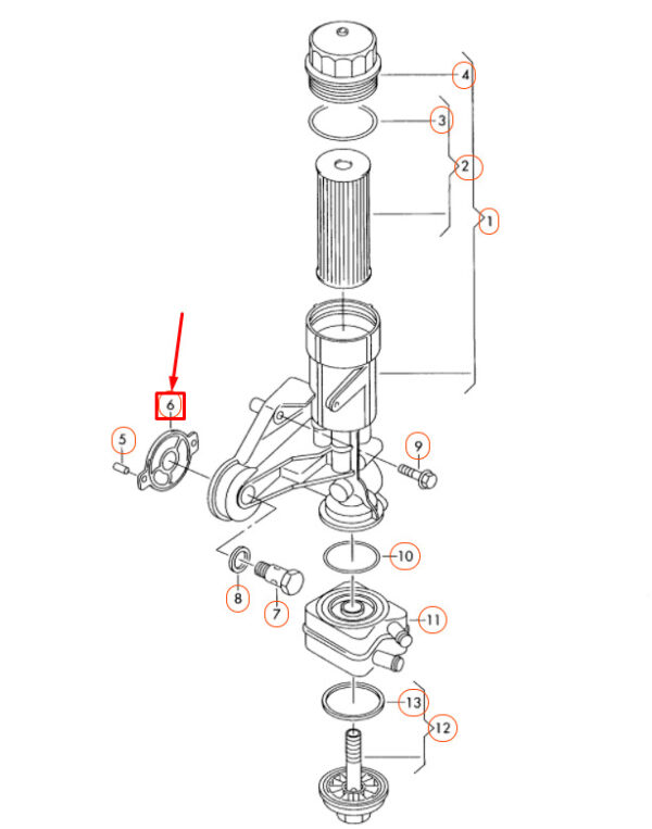 NEW VOLKSWAGEN CRAFTER MK1 2E OIL FILTER HOUSING SEAL 074115441C ORIGINAL - Image 7