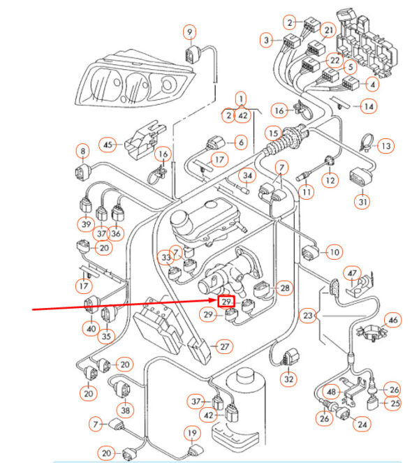 NEW AUDI A2 8Z FLAT CONTACT HOUSING WITH GASKET 3 PIN 1J0972483A ORIGINAL - Image 7