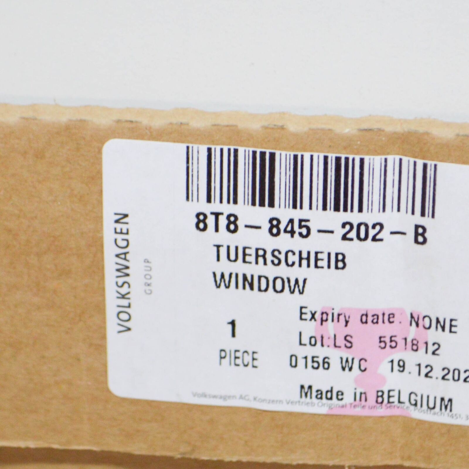 NEW AUDI A5 8T FRONT RIGHT SIDE DOOR WINDOW 8T8845202B ORIGINAL 7 NEW AUDI A5 8T FRONT RIGHT SIDE DOOR WINDOW 8T8845202B ORIGINAL - Image 7