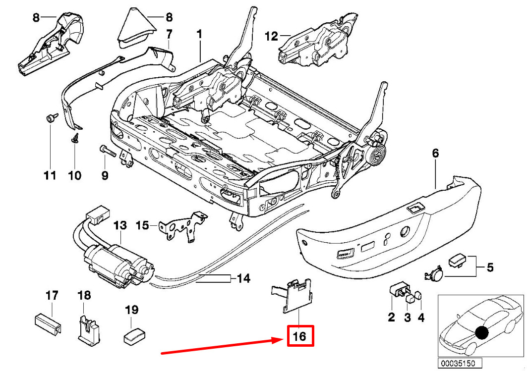 NEW BMW 5 E39 RIGHT ELECTRIC SEAT CARRIER PLATE 52108207406 8207406 ORIGINAL 7 NEW BMW 5 E39 RIGHT ELECTRIC SEAT CARRIER PLATE 52108207406 8207406 ORIGINAL - Image 7
