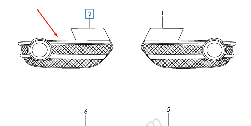 NEW AUDI Q3 8U FRONT BUMPER RIGHT FOG GRILLE 8U0807682ASP9 9 NEW AUDI Q3 8U FRONT BUMPER RIGHT FOG GRILLE  8U0807682ASP9 - Image 9