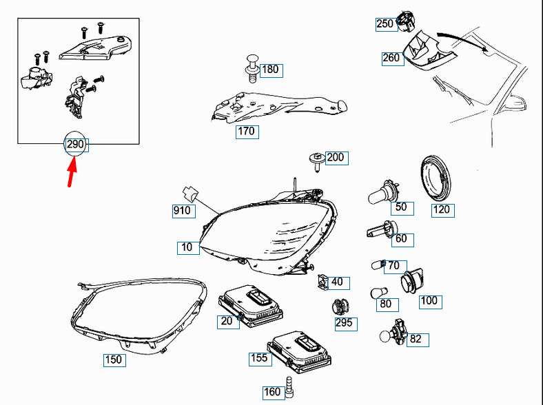 NEW MERCEDES-BENZ C-CLASS W204 RIGHT HEADLIGHT REPAIR KIT A2048201214 ORIGINAL 7 NEW MERCEDES-BENZ C-CLASS W204 RIGHT HEADLIGHT REPAIR KIT A2048201214 ORIGINAL - Image 7