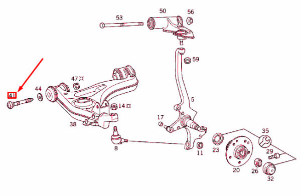 NEW MERCEDES-BENZ SLK R170 FRONT LOWER CONTROL ARM SCREW A2023330571 ORIGINAL - Image 7