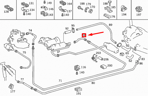 NEW MERCEDES-BENZ E W124 FUEL HOSE A1244700575 ORIGINAL 7 NEW MERCEDES-BENZ E W124 FUEL HOSE A1244700575 ORIGINAL - Image 7