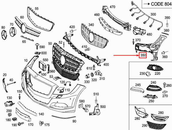 NEW MERCEDES-BENZ CLS C218 FRONT LEFT BUMPER BASIC CARRIER A2188851565 ORIGINAL - Image 7