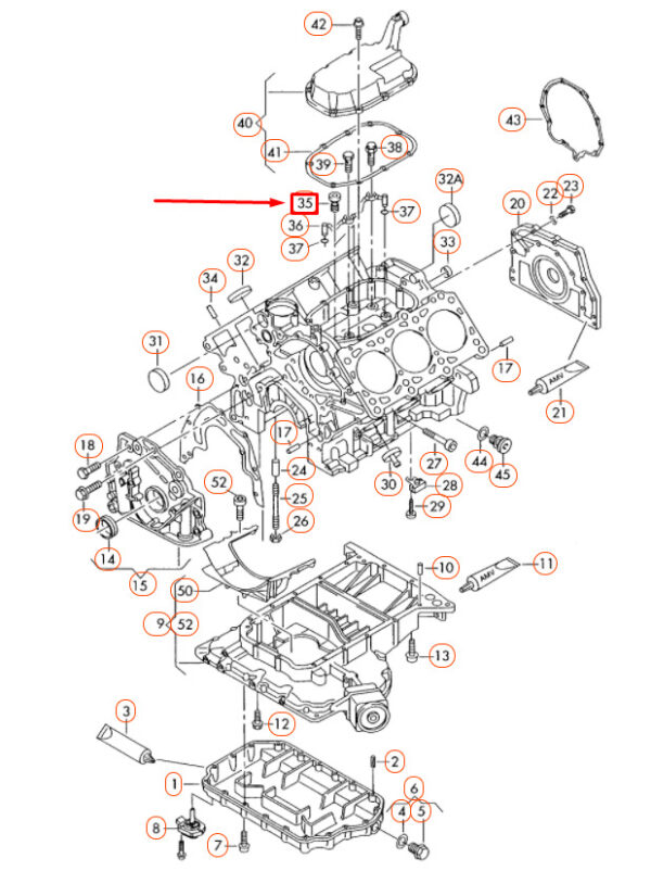 NEW AUDI A4 B7 OIL PRESSURE NON-RETURN VALVE 059103175F ORIGINAL - Image 7