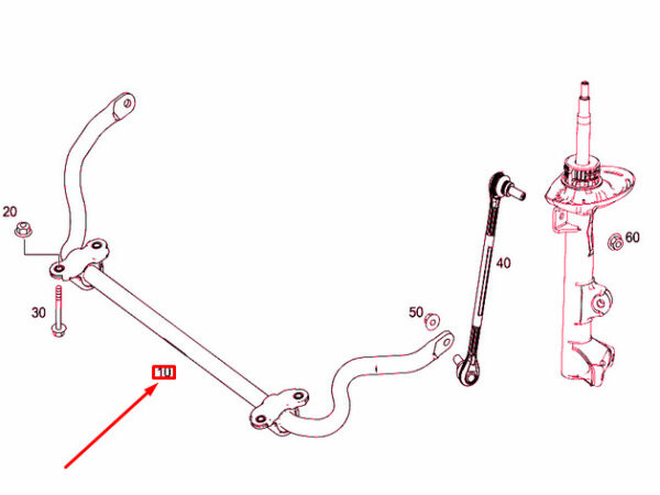 NEW MERCEDES-BENZ C W204 FRONT TORSION BAR A2043230665 ORIGINAL - Image 7
