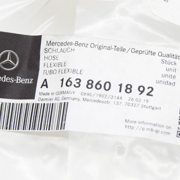 NEW MERCEDES BENZ ML W163 HEADLAMP WASHER HOSE LINE PIPE A1638601892 ORIGINAL - Image 7
