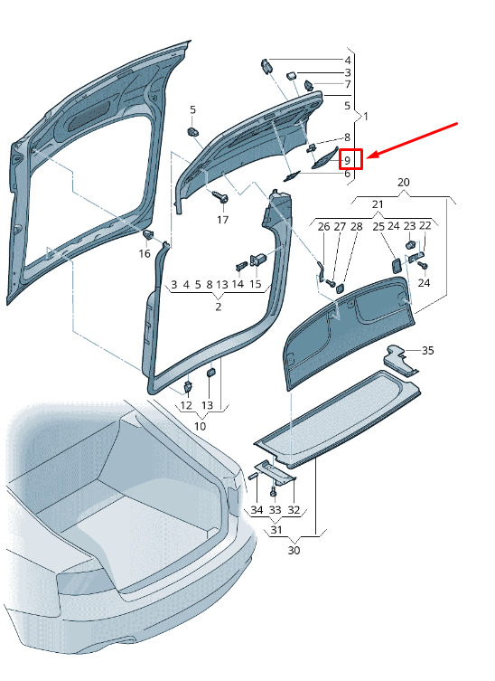 NEW AUDI A5 8T REAR LEFT TAIL LIGHT COVER 8T8867657 4PK 8T88676574PK ORIGINAL 7 NEW AUDI A5 8T REAR LEFT TAIL LIGHT COVER 8T8867657 4PK 8T88676574PK ORIGINAL - Image 7