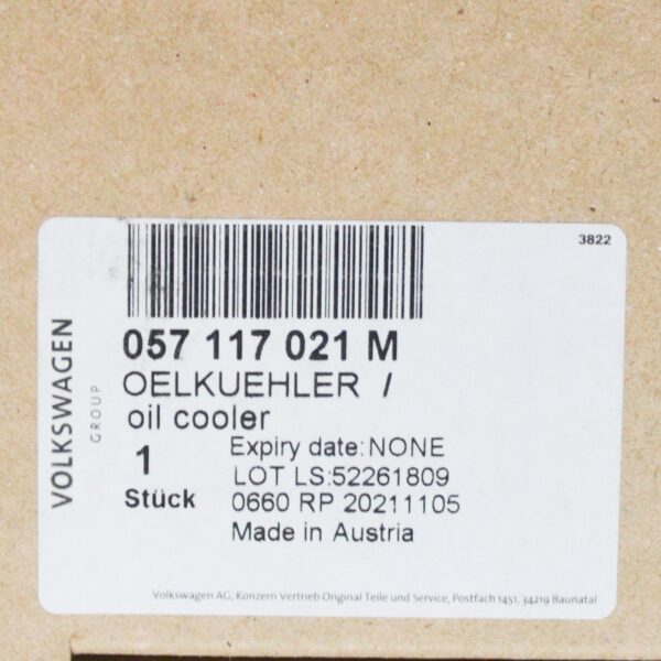 NEW AUDI Q7 4L ENGINE OIL COOLER 057117021M ORIGINAL - Image 7