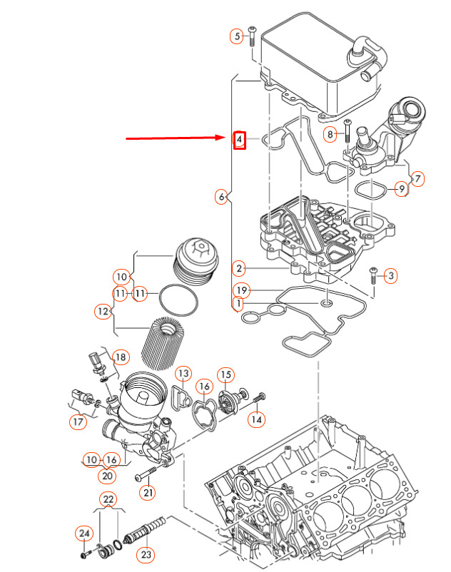 NEW AUDI A4 B8 OIL COOLER GASKET SEAL 059117070B ORIGINAL 7 NEW AUDI A4 B8 OIL COOLER GASKET SEAL 059117070B ORIGINAL - Image 7