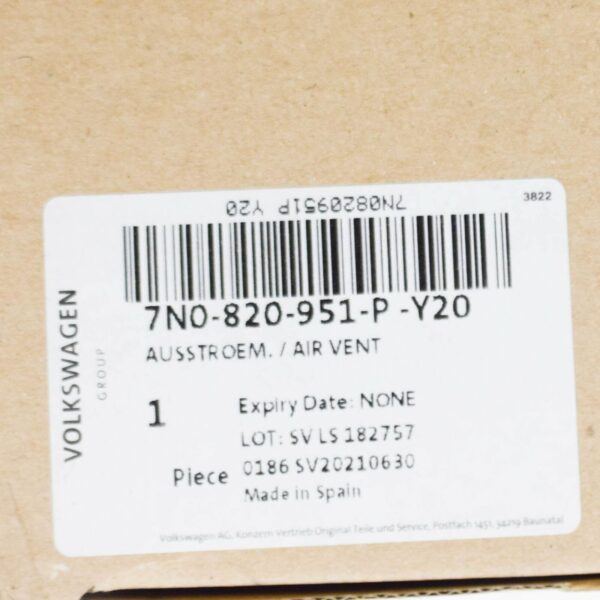 NEW VW SHARAN 7N LEFT FRONT ROOF FRESH AIR VENT 7N0820951PY20 - Image 9