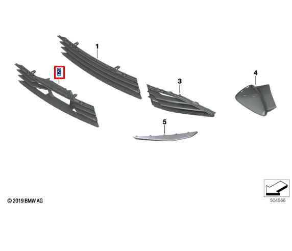 NEW BMW M8 GRAN COUPE G16 FRONT AIR INLET MIDDLE GRILLE 51117444268 ORIGINAL 7 NEW BMW M8 GRAN COUPE G16 FRONT AIR INLET MIDDLE GRILLE 51117444268 ORIGINAL - Image 7