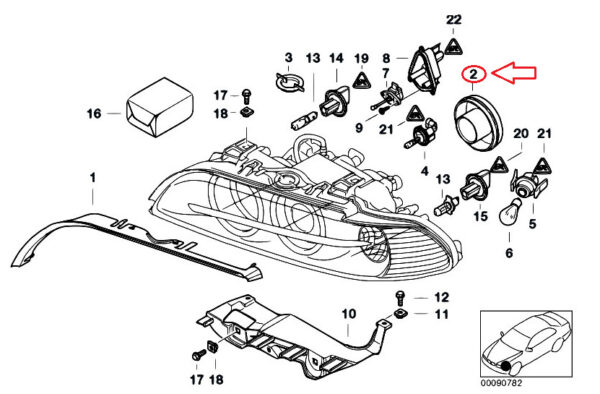 NEW BMW 5 E39 XENON HEADLIGHT LOW BEAM RUBBER SEAL 63126904047 ORIGINAL - Image 7