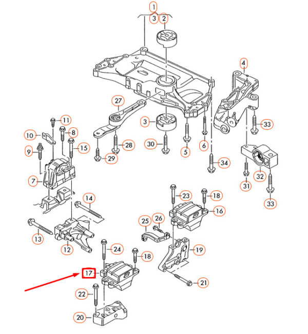 NEW AUDI A3 8P LEFT GEARBOX MOUNTING 1K0199555AB - Image 9