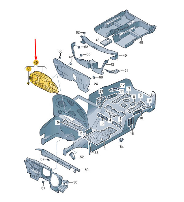 NEW VOLKSWAGEN EOS ENGINE LID SOUND ABSORBER 1Q0863831E ORIGINAL - Image 7