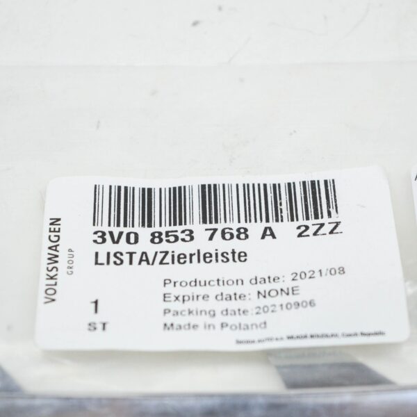 NEW SKODA SUPERB MK3 3V FRONT BUMPER RIGHT GRILLE STRIP 3V0853768A2ZZ ORIGINAL - Image 7