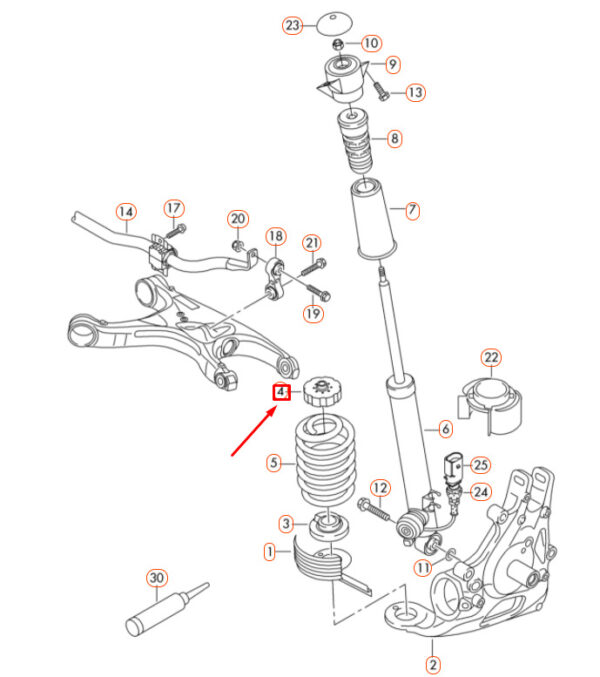 NEW AUDI A4 B8 REAR AXLE SPRING UPPER SUPPORT 8K0512141G ORIGINAL - Image 7
