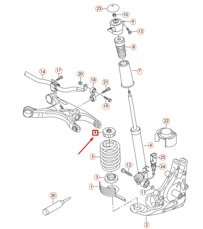 NEW AUDI A4 B8 REAR AXLE SPRING UPPER SUPPORT 8K0512141G ORIGINAL 7 NEW AUDI A4 B8 REAR AXLE SPRING UPPER SUPPORT 8K0512141G ORIGINAL - Image 7