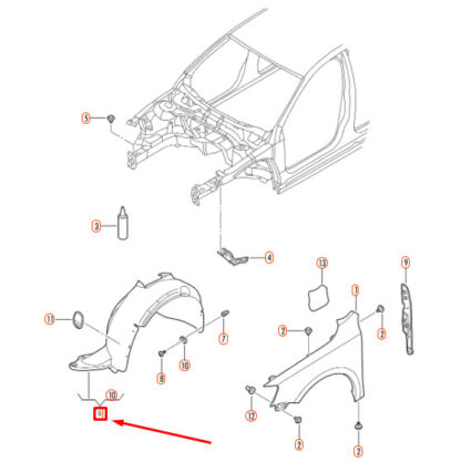 NEW VOLKSWAGEN JETTA A6 FRONT LEFT WHEEL HOUSING LINER 5C6805911Q - Image 9