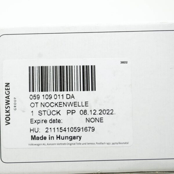 NEW VOLKSWAGEN AMAROK INLET CAMSHAFT 059109011DA ORIGINAL - Image 7
