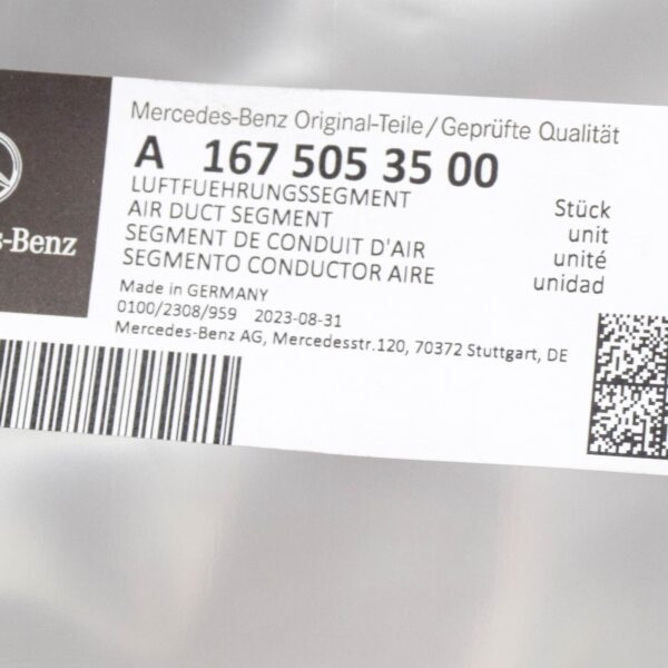 NEW MERCEDES-BENZ GLE W167 RIGHT RADIATOR AIR DUCT SEGMENT A1675053500 ORIGINAL - Image 7