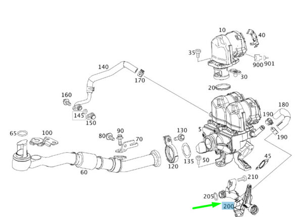 NEW MB ML W166 EXHAUST GAS RECIRC. CYLINDER HEAD FEED LINE A2762000252 ORIGINAL - Image 7