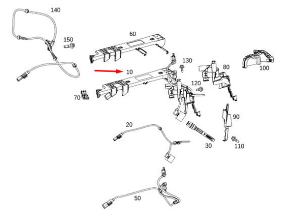 NEW MERCEDES-BENZ GLE W167 FRONT RIGHT CABLE HARNESS A1675406640 2020 ORIGINAL - Image 7